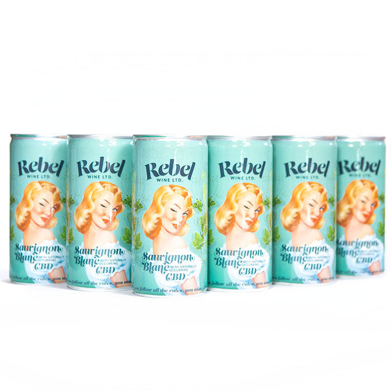 6 x Rebel Sauvignon Blanc - 200ml can with CBD