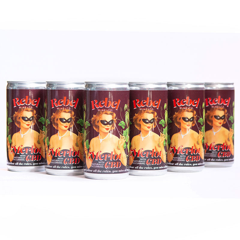 6 x Rebel Merlot  - 200ml can with CBD