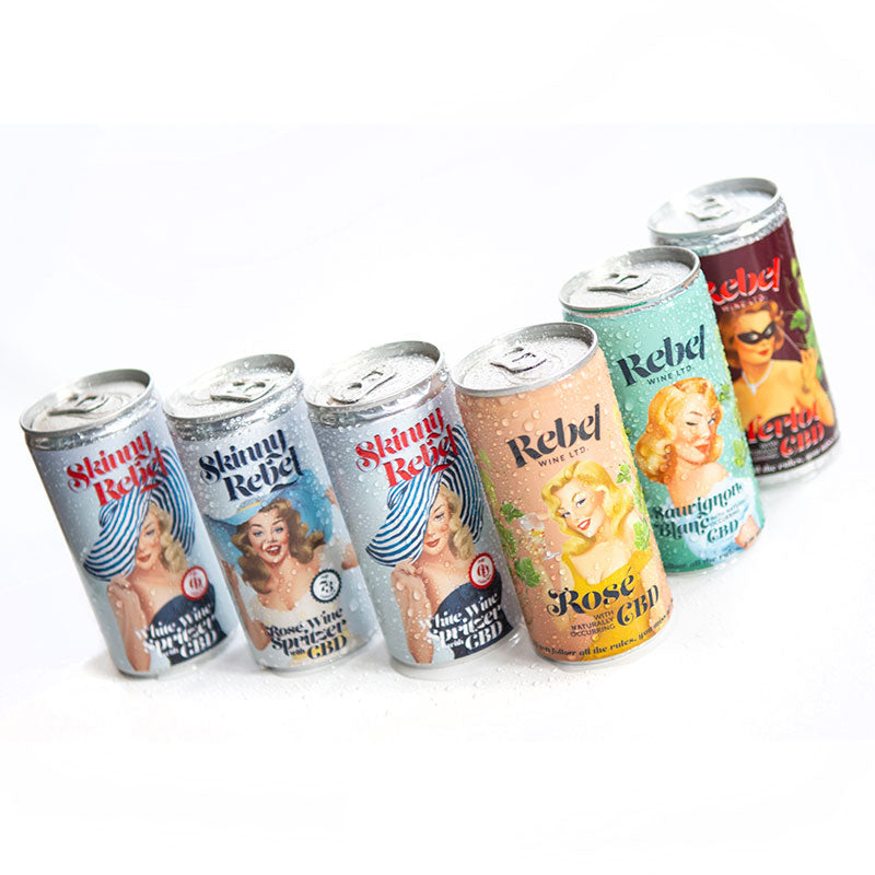 6 x Rebel Merlot  - 200ml can with CBD