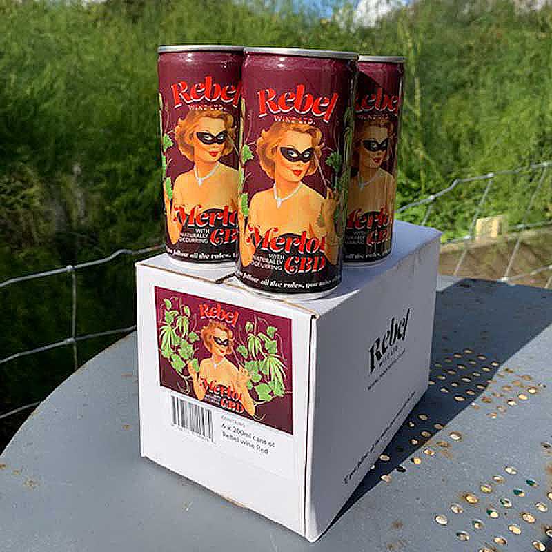 6 x Rebel Merlot  - 200ml can with CBD