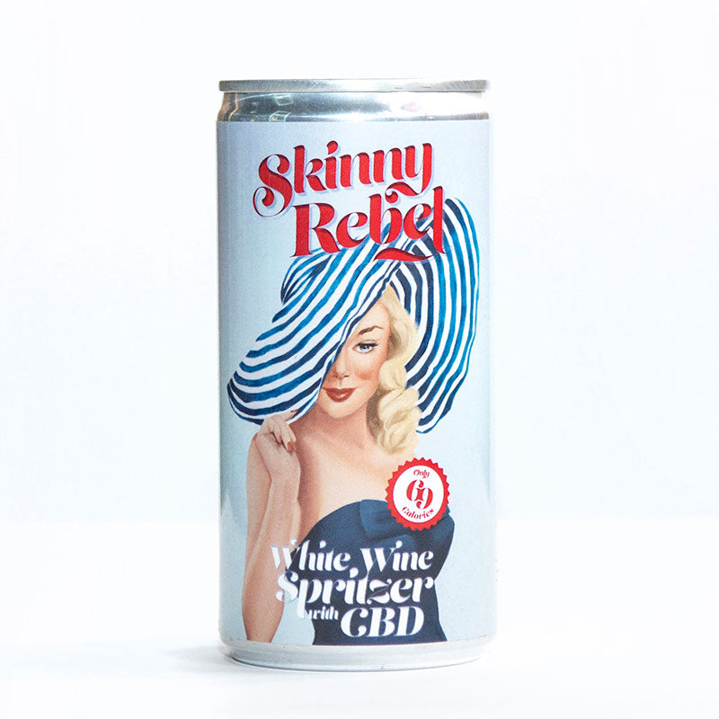 6 x Skinny Rebel White Wine Spritzer - 200ml can with CBD